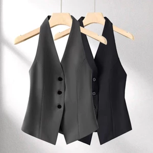 Cao Cấp Dây Áo Vest Nữ Áo Vest Thời Trang Phong Cách Phương Tây Thiết Kế Bên Ngoài Mặc Thời Trang Phù Hợp Với Áo Vest 6.4