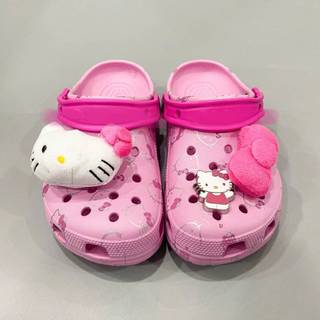 Dép sục nhựa bít mũi hoạ tiết hello kitty hồng nữ, sục trẻ em dễ thương tặng kèm charm trang trí