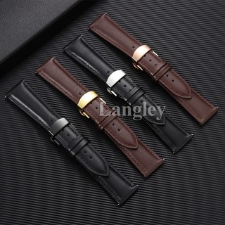 Dây đeo đồng hồ họa tiết trơn bằng da thật 12 / 14 / 16 / 18 / 20 / 22mm Dây đeo đồng hồ da bò chống thấm nước Vòng đeo tay chống mồ hôi cho nam nữ