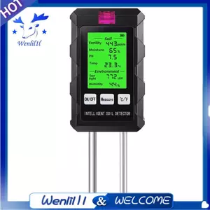 Công cụ kiểm tra khả năng sinh sản đất Máy kiểm tra đất đa chức năng kỹ thuật số 6 trong 1 Độ ẩm nhiệt độ PH Ánh sáng mặt trời Máy dò phát hiện độ ẩm không khí