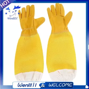 Găng tay nuôi ong Da dê Giữ ong có lỗ thông hơi tay dài