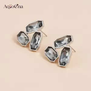 AqToCna Tối Giản Acrylic Kim Cương Giả Bông Tai Dành Cho Nữ Thời Trang Hàn Quốc Hình Học Tai Dự Tiệc Trang Sức Phụ Kiện AqToCna