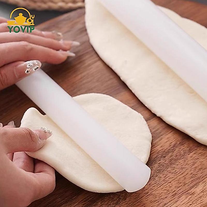 YOVIP Trắng PP Cán Pin Hộ Gia Đình Thực Phẩm Bánh Bao Pizza Bánh Ngọt Dụng Cụ Dài Bột Lăn Nhào Sti Nướng Bánh Tiếp Liệu VN
