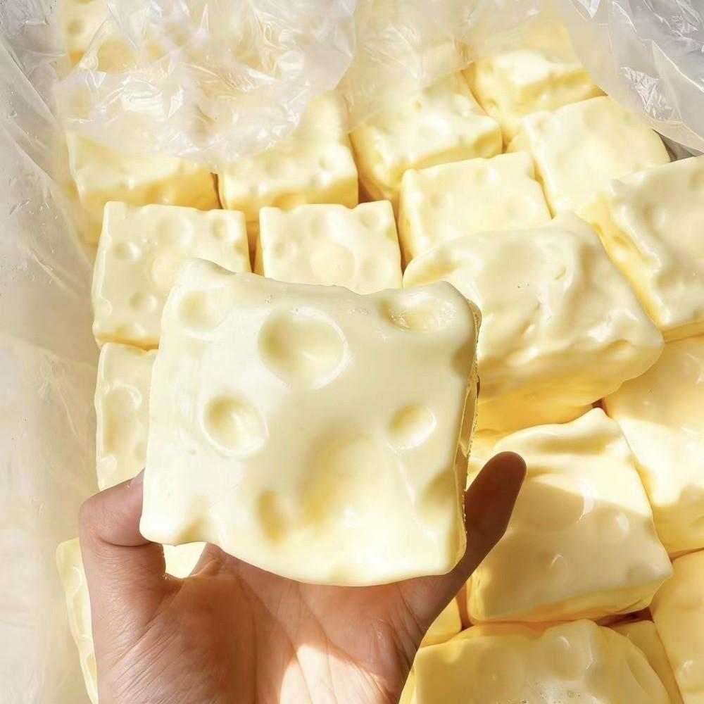 Đồ chơi kẹp phô mai DAYONE, Quả bóng căng thẳng dạng viên phô mai Jumbo chống căng thẳng, Nhào có thể định hình họa tiết mực phô mai Bóp đồ chơi Fidget Quà tặng sinh nhật
