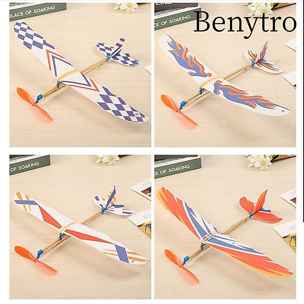 BENYTRO Flying Glider, Mô hình máy bay máy bay DIY, Đồ chơi khoa học đàn hồi Ném tay Dây cao su chạy bằng máy bay mô hình trẻ em