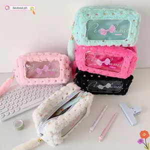 Bút chì BEABOUT, Túi đựng bút chì đa chức năng nơ, Túi đựng văn phòng phẩm để bàn dung tích lớn