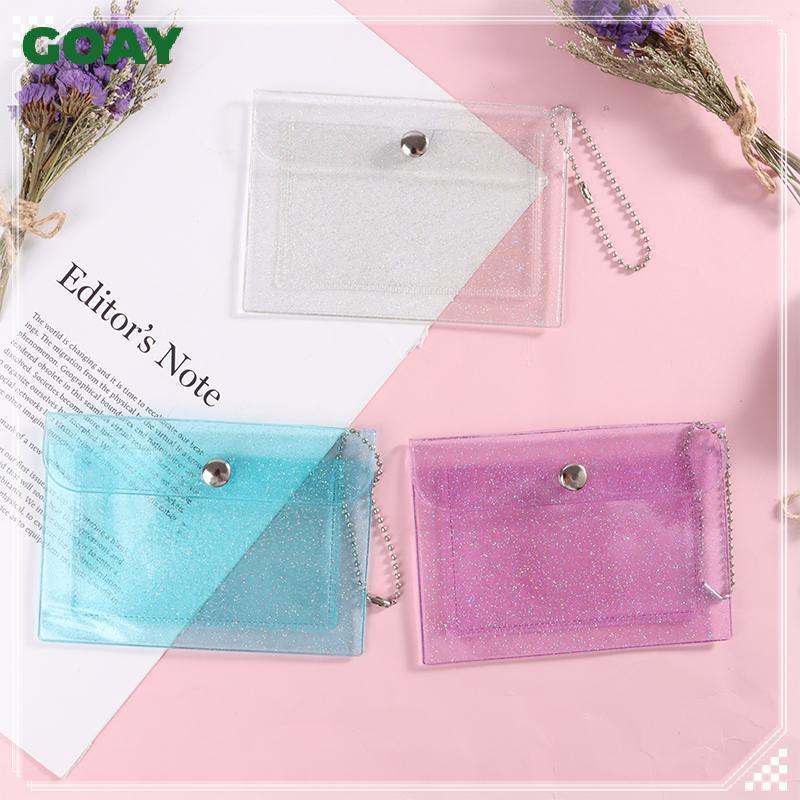 GOAY 1 Cái Ví Đựng Thẻ Tín Dụng Nữ Thời Trang Trong Suốt Chống Thấm Nước PVC Thẻ Kinh Doanh Thẻ ID Ví Cô Gái Ví Đựng Tiền Xu Túi VN