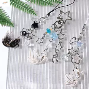 ZENZON Koi Star Bead Chain, Spice Girl Style Sea Theme Y2k Móc chìa khóa, Trang trí túi Y2k Little Fish Anime Lucky Charm Điện thoại Mặt dây chuyền Túi phụ kiện