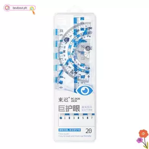 BEABOUT 4 Bộ Thước, Đo Văn Phòng Phẩm Bảo Vệ Mắt Thước Thẳng, Dụng Cụ Vẽ Đa Năng Độ Trong Suốt Cao