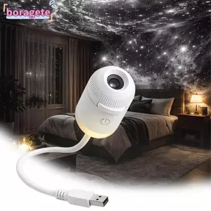 Máy chiếu Galaxy Star BORAGETE, độ sáng có thể điều chỉnh 360° Máy chiếu bầu trời đầy sao xoay, điều khiển cảm ứng di động Đèn ngủ Mini chạy bằng USB Trang trí phòng ngủ
