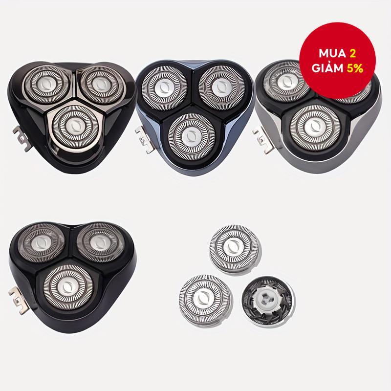 Bộ 3 lưỡi dao thay thế nâng cấp cho máy cạo râu điện có lưới tháo rời.