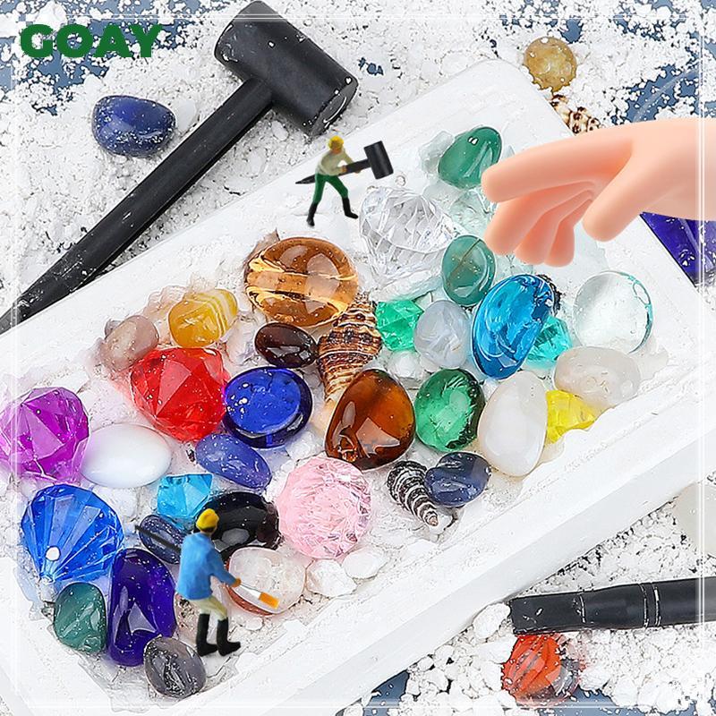 GOAY 1 Bộ Đá Quý Đào Kho Báu Khủng Long Hóa thạch Khai thác Kho Báu Hộp Mù Trẻ Em Khảo Cổ Đồ Chơi Khai quật VN