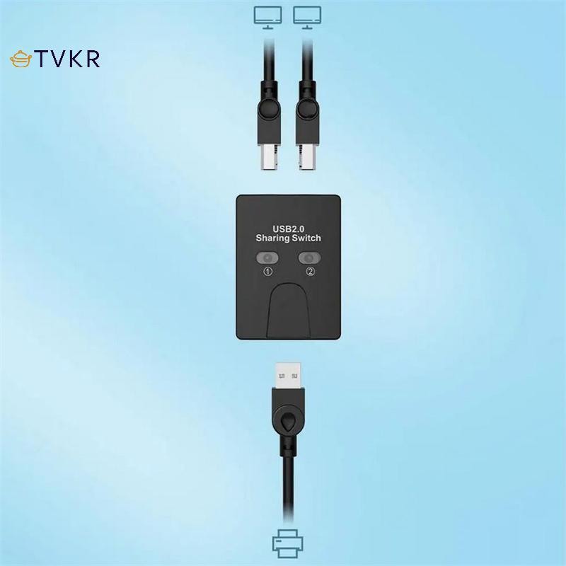 TVKR USB2.0 2 Cổng Hub USB Switch Máy In Sharer Twoputers Splitter U In Share Máy In Đĩa Thiết Bị Chia Sẻ 2 USB USB 1out 1 H9S3 OIK