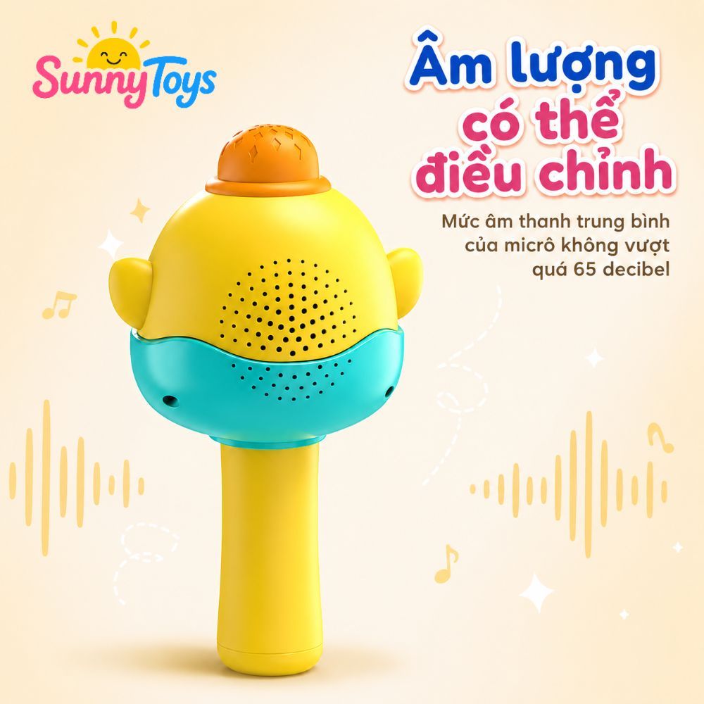 Micro Gà Con SunnnyToys Có Bluetooth - Đồ Chơi Karaoke Sạc Điện Cho Bé Vui Hát