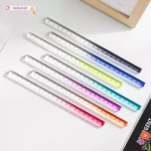 Thước thẳng BEABOUT, Thước khối trong suốt màu Gradient, Dụng cụ vẽ đo Acrylic 20CM chất lượng cao Học sinh
