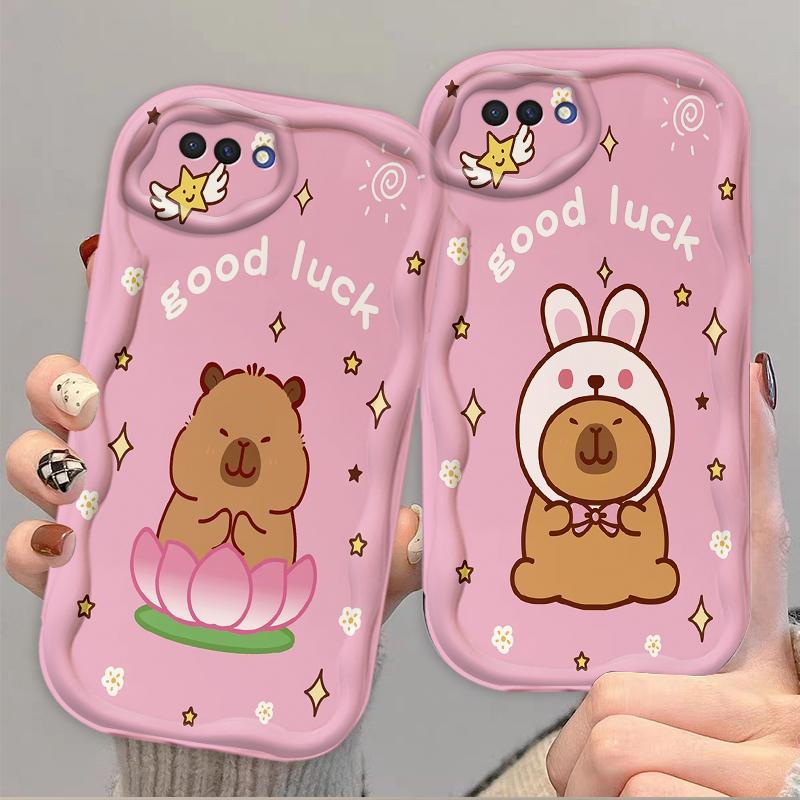 Thích hợp cho OPPO A1K A3S A12E AX5 Realme C2 Bảo vệ 3D TPU mềm Capybara Vỏ điện thoại chống sốc