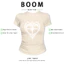 BOOM Áo Baby Tee Nữ Cotton Ôm Body-Áo Thun Ngắn Tay Y2K In Hình PhongCách Mùa Hè, Cổ Tròn Hàng Đầucách hàn quốc phong101