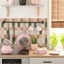 FANIELLAPOWELL 10 Miếng Dán Gạch Vinyl, PVC DIY Peel & Stick Backsplash Panel, Miếng Dán Tường Màu Hồng & Xanh Chống Mài Mòn Trang Trí Nhà