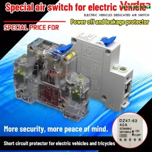 Bộ ngắt mạch ba bánh VVDZA 3 kiểu 48V60V72V84V Công tắc cầu chì bằng đồng rỗng