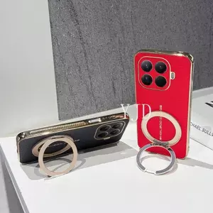 YJD Ốp Lưng Cho Xiaomi 17T Pro Bộ Sưu Tập Mới Sản Phẩm Vải Họa Tiết Da Mạ Điện Khung Xoay Giá Đỡ Chống Rơi Vỏ Điện Thoại