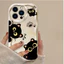 Ốp Điện Thoại Di Động Mèo Đen Dễ Thương Cho OPPO Reno 13 12 11 Pro 14F 13F 12F 11F 8T 5G Vỏ Có Dây Xích Mềm Chống Sốc Bảo Vệ Camera 3D Vồng Cong Cạnh Họa Tiết Động Vật Silicon