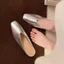 Giày thời trang nữ tối giản cổ điển tăng chiều cao bên trong 3CM, đế mềm, dép bạc