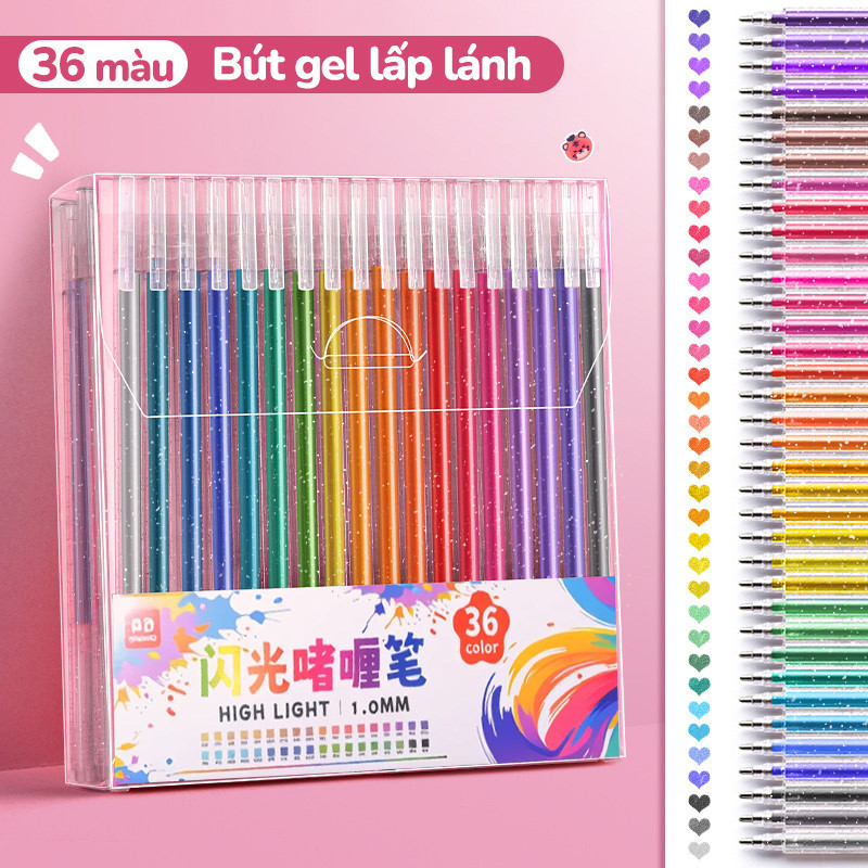 Bút Gel Viết Chữ Đẹp 36 Màu Dung Tích Lớn Nhiều Màu Để Vẽ Tranh Tươi Sáng Quà Tặng Học Sinh Không Độc Hại