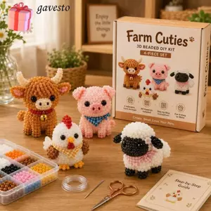 Bộ động vật đính cườm GAVESTO, Bộ dệt hạt hình động vật hạt nhỏ, Đồ thủ công DIY Sáng tạo Thủ công Thiết kế dễ thương Bộ nghệ thuật hạt thủ công dành cho người lớn và trẻ em