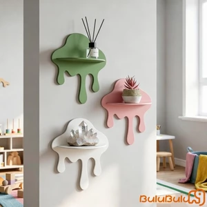 Kệ nổi treo tường bằng gỗ Giá treo tường thiết kế hình dáng vui nhộn sáng tạo cho chìa khóa sách Tai nghe