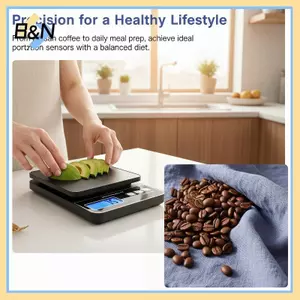 B & N 5kg Cân nhà bếp kỹ thuật số Màn hình LCD Công cụ cân thực phẩm cầm tay chính xác để nướng nấu bữa ăn nhà bếp chuẩn bị.