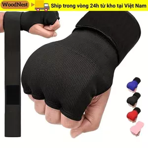 Găng tay đấm bốc Gel nửa ngón MMA WOODNEST, Dây đeo cổ tay dài thoáng khí Muay Thái Huấn luyện đấm găng tay, Găng tay bên trong bằng bọt biển dày