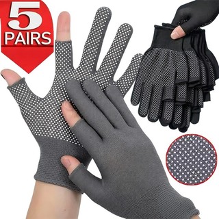 1 / 3 / 5 Đôi Găng Tay Nửa Ngón Chống Trơn Trượt Nylon Thoáng Khí - Găng Tay Màn Hình Cảm Ứng Câu Cá Ngoài Trời