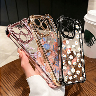 Ốp Lưng Cho Honor 600 PRO 400 400i MAGIC 7 LITE X6D X8D X7D X9D X8C X6C X9A X5B X5C Mạ Thời Trang Hoa Cúc Mềm Trong Suốt Chống Sốc