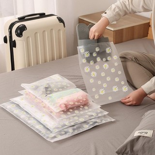 Túi đựng dây kéo chống nước có thể tái sử dụng S / M / L - Túi đựng giày quần áo mờ Daisy