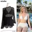 Bộ đồ bơi chia đôi cho nữ NICOLOO, Bikini đi biển rỗng, Bộ 3 mảnh đế bằng thời trang Bộ bikini dáng rộng vừa vặn Bộ suối nước nóng
