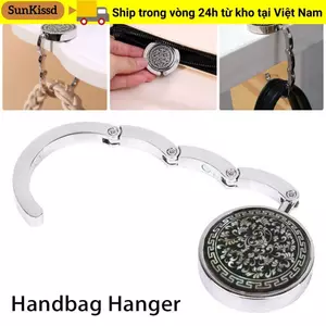 SUNKISSD 1 Cái Móc Treo Túi Xách, Di Động Vintage Hoa Để Bàn Móc Giá Đỡ, Có Thể Gập Lại Giá Đựng Tròn Ví Túi Móc