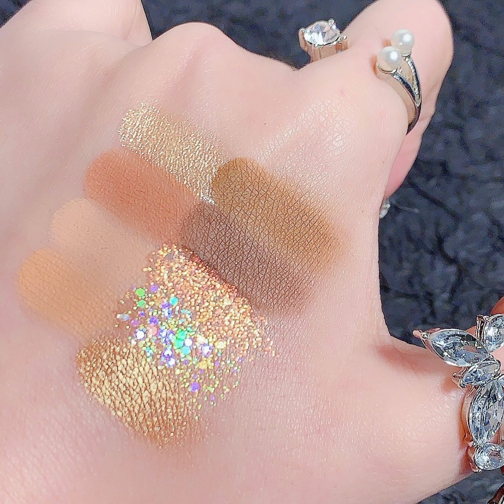 [XT] Bảng Phấn Mắt 9 Màu Đa Năng Tích Hợp Highlight Tạo Khối Chất Phấn Mịn Lì Nhũ Lấp Lánh Bền Màu