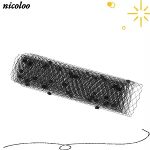 NICOLOO Lưới Organza Vải tuyn, Lưới Đen Lồng Chim Mạng Lưới Vải, Khăn Lau Đám Cưới Cô Dâu 2 Sân Lưới Đen Cho Đám Cưới