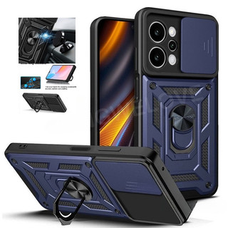 Ốp Điện Thoại Cho Realme P4 Power P4 Lite 5G 4G 2026 Thời Trang Kim Loại Giáp Vòng Giá Đỡ Đẩy Kéo Camera Vỏ Bảo Vệ Chống Sốc Vỏ Cứng