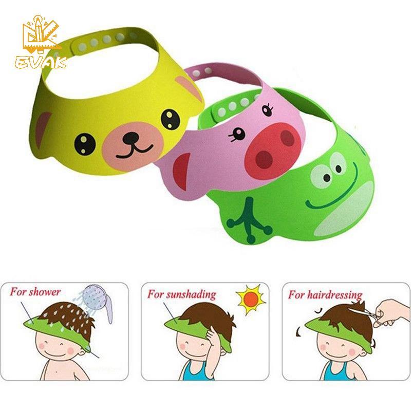 Alittlesetrtu Mũ che tắm cho trẻ em, Mũ tắm cho bé có thể điều chỉnh Bảo vệ dầu gội Tấm chắn rửa tóc VN