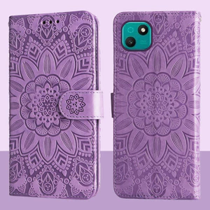 Ví da từ tính Flip Case cho Wiko T10 Vỏ điện thoại hoa hướng dương dập nổi