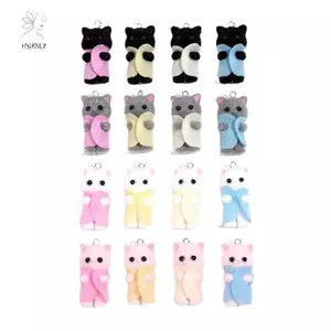HNKMP Kawaii 3D Floing Cat Charm Hoạt Hình Dễ Thương Mèo Trang Trí Bông Tai Móc Khóa Mặt Dây Chuyền Phụ Kiện Thủ Công DIY Trang Sức Làm.
