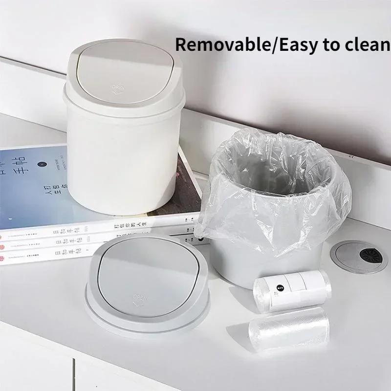 Thùng rác mini có nắp để bàn, phụ kiện giữ vệ sinh phòng ngủ & bàn làm việc