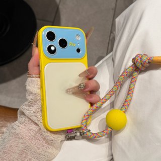 Bảo Vệ Ống Kính Màu Kẹo Acrylic Wrsit Dây Đeo Ốp Lưng Điện Thoại iPhone 17Promax 17Pro 13 14 15 16 Pro Max Chống Sốc Nữ Điện Thoại Di Động