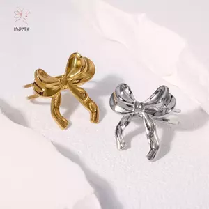HNKMP Vintage Thép Không Gỉ Nơ Nhẫn Ánh Sáng Sang Trọng Thanh Lịch Mở Ngón Tay Nhẫn Trang Sức Dành Cho Nữ.