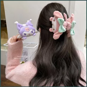 SQ Sanrio kẹp tóc Kuromi Melody Cinnamoroll Lớn HairClips Mũ Đội Đầu Nữ Phụ Kiện Tóc