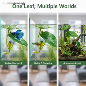 {BUDDI} Võng lá xanh thân thiện với bể cá cho cá Betta Giảm căng thẳng Trang trí an toàn {buddingenergy}