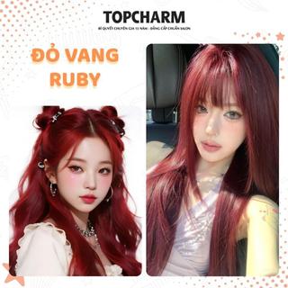 [NHIỀU DƯỠNG] Thuốc nhuộm tóc ĐỎ VANG RUBY màu trẻ trung Chamis chuẩn phủ bạc không cần tẩy tặng bộ dụng cụ