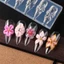 FAVORITEGOODS Khuôn khắc móng tay, Khuôn làm móng hoa hình hoa Iris cổ điển kiểu Pháp, Cánh hoa dâm bụt Cánh hoa Lily Gel Ba Lan Stencils cho móng tay mùa xuân hè