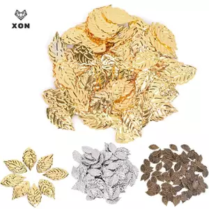 Thời Trang 50 Chiếc Lá Filigree Kim Loại Thủ Công Trang Sức DIY Phụ Kiện Mặt Dây Chuyền [Mina]